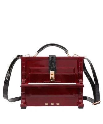 Fashion Piano Acrylic Purse 34-2023 WINE